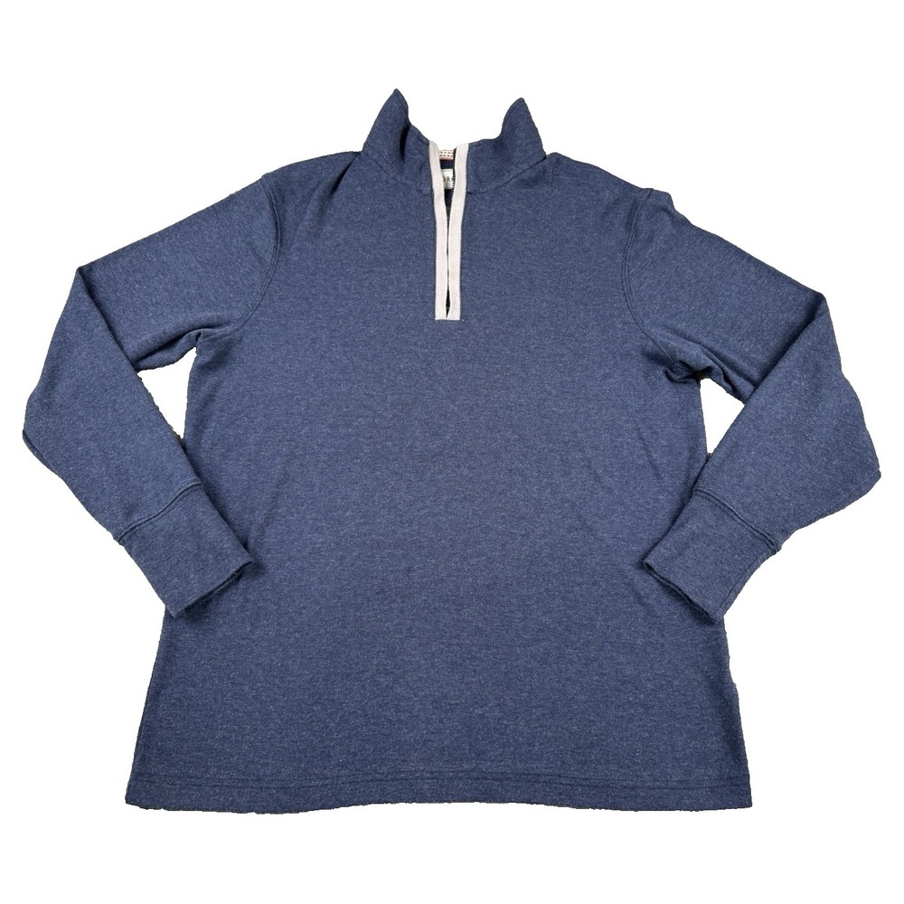 The Normal Brand Men's Sweater Small Navy 1/4 Zip Pullover Cotton Blend Soft